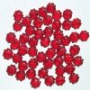 50 9mm Transparent Red Daisy Beads